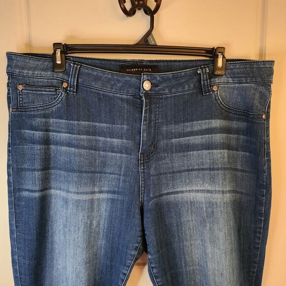 Celebrity Gold Jeans Womens 22W Stretchy Very Comfortable Skinny Stonewashed - Picture 5 of 10